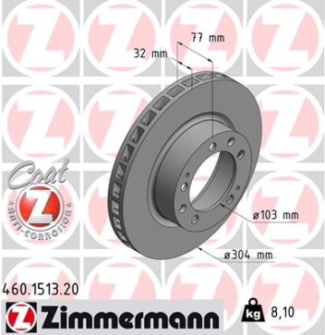 Zimmermann Brake Disc for PORSCHE 944 front left