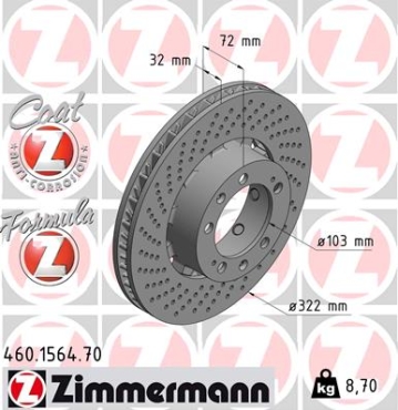 Zimmermann Bremsscheibe Formula Z für PORSCHE 911 (993) vorne links