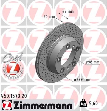 Zimmermann Brake Disc for PORSCHE BOXSTER (981) rear