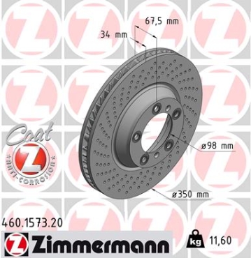 Zimmermann Brake Disc for PORSCHE 911 (996) front left