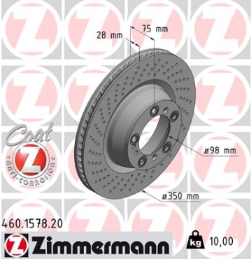 Zimmermann Brake Disc for PORSCHE 911 (997) rear left