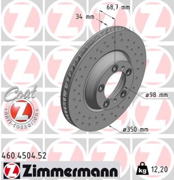 Zimmermann Sport Brake Disc for PORSCHE CAYENNE (9YA) front left