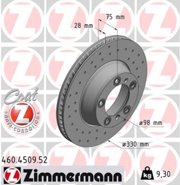 Zimmermann Brake Disc for PORSCHE PANAMERA (971) rear right