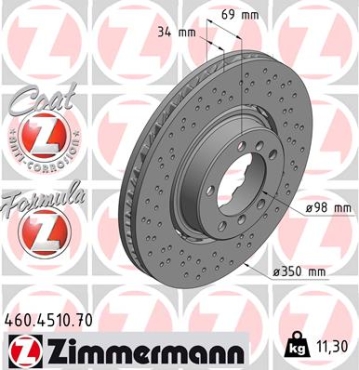 Zimmermann Brake Disc for PORSCHE 911 (991) front left