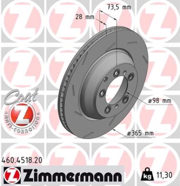 Zimmermann Brake Disc for PORSCHE PANAMERA (971) rear left