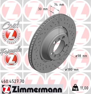 Zimmermann Brake Disc for PORSCHE 911 (991) rear right