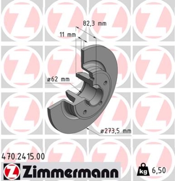 Zimmermann Brake Disc for RENAULT LAGUNA II Grandtour (KG0/1_) rear