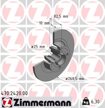 Zimmermann Brake Disc for RENAULT SCÉNIC II (JM0/1_) rear