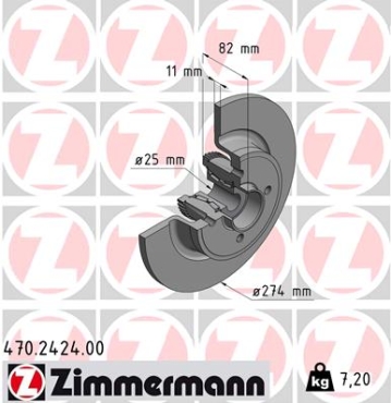 Zimmermann Brake Disc for RENAULT SCÉNIC I Großraumlimousine (JA0/1_, FA0_) rear