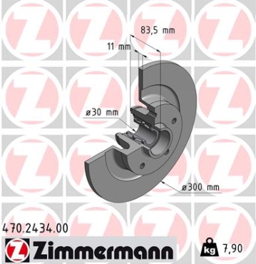 Zimmermann Bremsscheibe für RENAULT LAGUNA III Grandtour (KT0/1) hinten