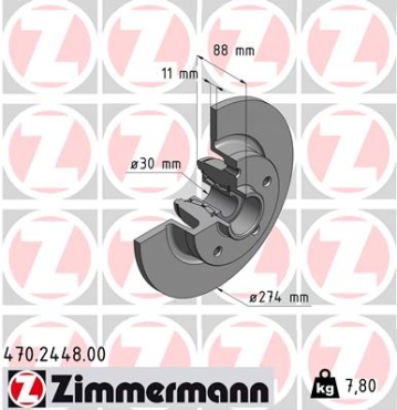 Zimmermann Brake Disc for RENAULT GRAND SCÉNIC III (JZ0/1_) rear