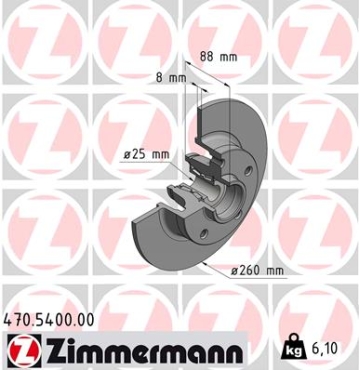 Zimmermann Bremsscheibe für RENAULT FLUENCE (L3_) hinten