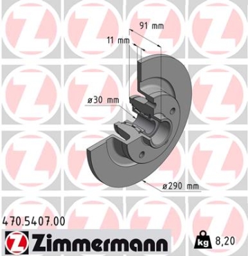 Zimmermann Brake Disc for RENAULT ESPACE V (JR_) rear