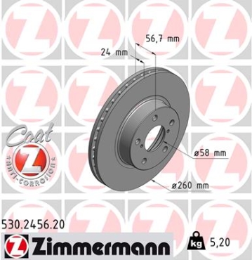 Zimmermann Brake Disc for SUBARU LEGACY II Station Wagon (BG) front