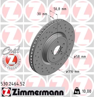Zimmermann Sport Brake Disc for SUBARU LEGACY IV (BL) front