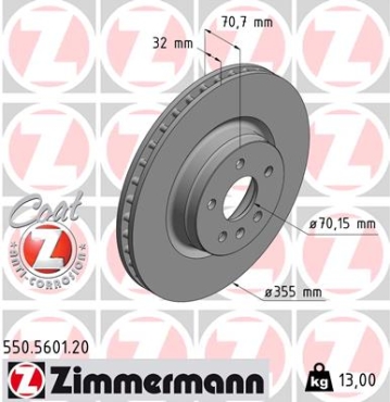 Zimmermann Brake Disc for TESLA MODEL S (5YJS) front