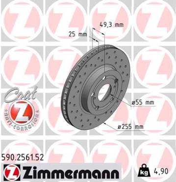 Zimmermann Sport Brake Disc for TOYOTA CELICA Coupe (_T23_) front