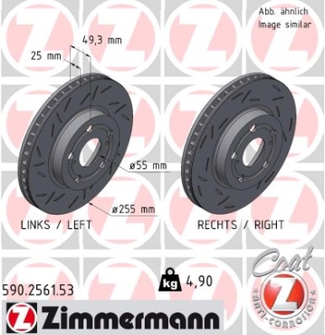 Zimmermann Sport Brake Disc for TOYOTA CELICA Coupe (_T23_) front