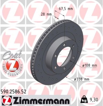 Zimmermann Sport Brake Disc for TOYOTA LAND CRUISER PRADO (_J12_) front