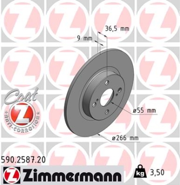 Zimmermann Brake Disc for TOYOTA COROLLA Compact (_E11_) rear