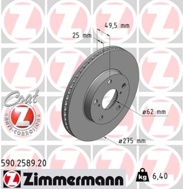 Zimmermann Brake Disc for TOYOTA RAV 4 II (_A2_) front