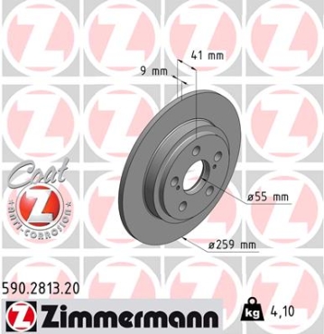 Zimmermann Brake Disc for TOYOTA URBAN CRUISER (_P1_) rear
