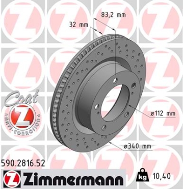 Zimmermann Sport Brake Disc for TOYOTA LAND CRUISER 200 (_J2_) front