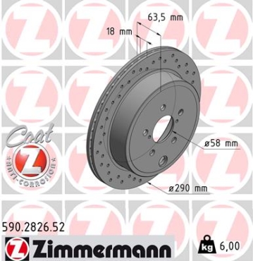 Zimmermann Sport Brake Disc for SUBARU BRZ rear