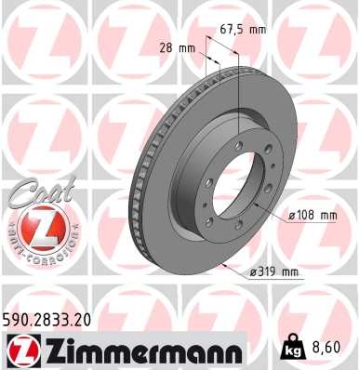 Zimmermann Brake Disc for TOYOTA HILUX VIII Pick-up (_N1_) front