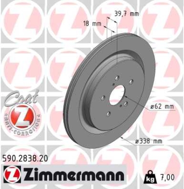Zimmermann Brake Disc for LEXUS RX (_L2_) rear