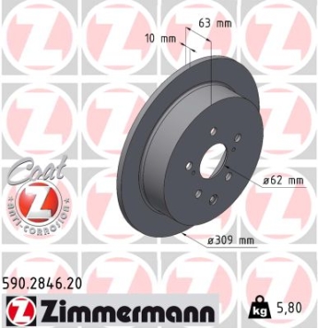 Zimmermann Brake Disc for TOYOTA SIENNA (_L3_) rear