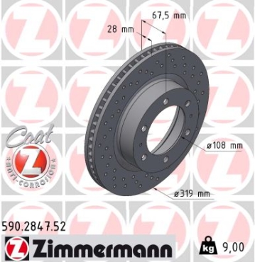 Zimmermann Sportbremsscheibe Sport Z für TOYOTA HILUX VII Pick-up (_N1_, _N2_, _N3_) vorne