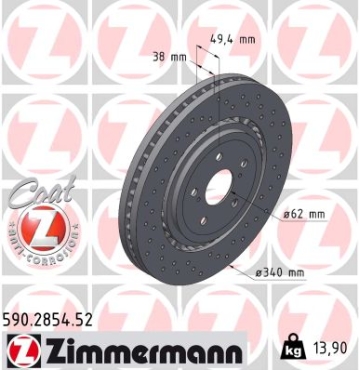 Zimmermann Sport Brake Disc for TOYOTA RAV 4 V (_A5_, _H5_) front