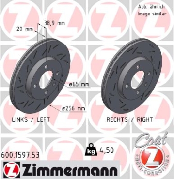 Zimmermann Sportbremsscheibe Black Z für SEAT CORDOBA (6K1, 6K2) vorne