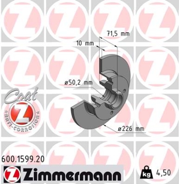 Zimmermann Brake Disc for SEAT IBIZA II (6K1) rear