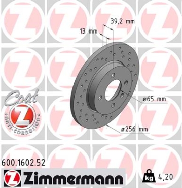 Zimmermann Sportbremsscheibe Sport Z für VW PASSAT (3A2, 35I) vorne