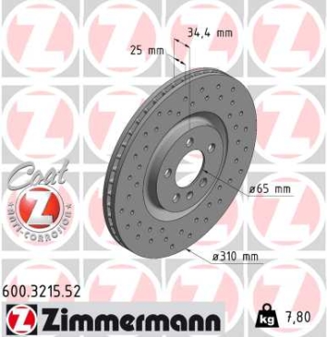 Zimmermann Sport Brake Disc for AUDI A1 (8X1, 8XK) front