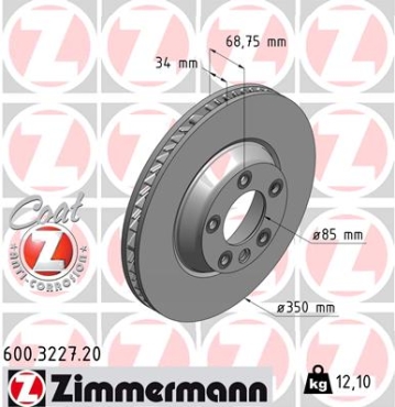 Zimmermann Brake Disc for AUDI Q7 (4LB) front right