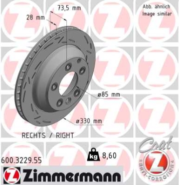 Zimmermann Brake Disc for AUDI Q7 (4LB) rear right