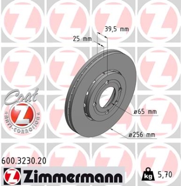 Zimmermann Brake Disc for VW POLO (6N1) front
