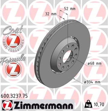 Zimmermann Bremsscheibe Formula Z für VW PASSAT Variant (3B6) vorne links