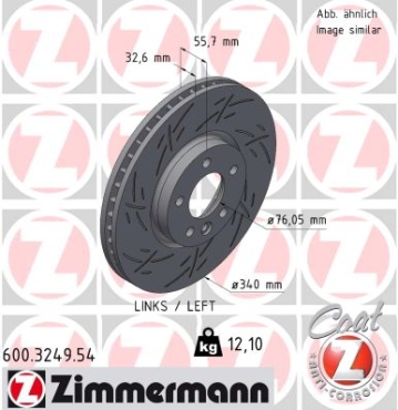 Zimmermann Sport Brake Disc for VW MULTIVAN T6 (SGF, SGM, SGN, SHM, SHN) front left