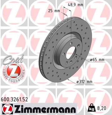 Zimmermann Brake Disc for VW POLO (AW1, BZ1) front