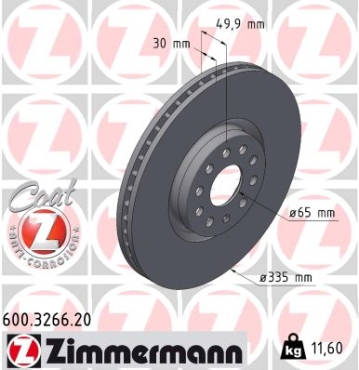 Zimmermann Brake Disc for VW ATLAS (CA1, CA2, CA3) front