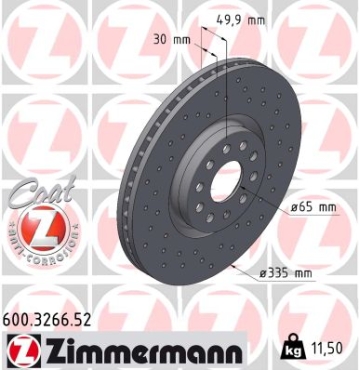 Zimmermann Sport Brake Disc for VW ATLAS (CA1, CA2, CA3) front