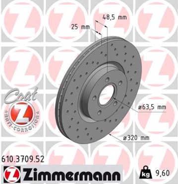 Zimmermann Sport Brake Disc for VOLVO V40 Schrägheck (525, 526) front