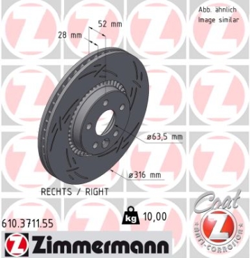 Zimmermann Sport Brake Disc for FORD S-MAX (WA6) front right