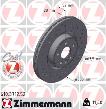 Zimmermann Sport Brake Disc for VOLVO V60 I (155) front