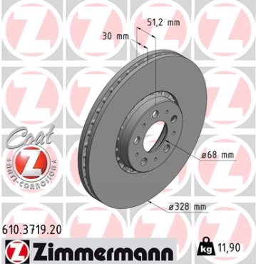 Zimmermann Brake Disc for VOLVO XC90 I (275) front
