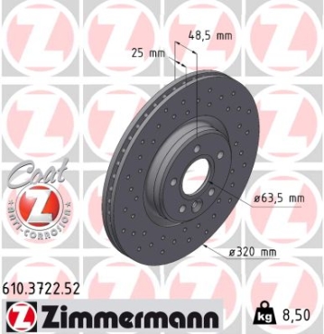 Zimmermann Sport Brake Disc for VOLVO S40 II (544) front